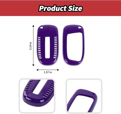 JeCar Red Carbon Fiber Key Fob Cover Fit for 2015-2019 Dodge Challenger / 2011-2019 Charger / 2014-2019 Durango Key Fob Shell Protector Remote Control Smart Key Case in Kuwait