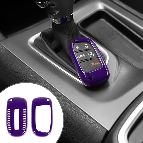 JeCar Red Carbon Fiber Key Fob Cover Fit for 2015-2019 Dodge Challenger / 2011-2019 Charger / 2014-2019 Durango Key Fob Shell Protector Remote Control Smart Key Case in Kuwait