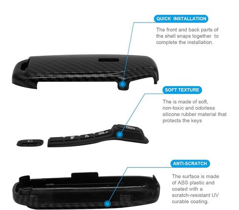 Key Fob Case Compatible with KIA CEED CERATO Forte NIRO SELTOS Sorento Soul SPORTAGE Telluride 5 Button Silicone Rubber Black in Kuwait
