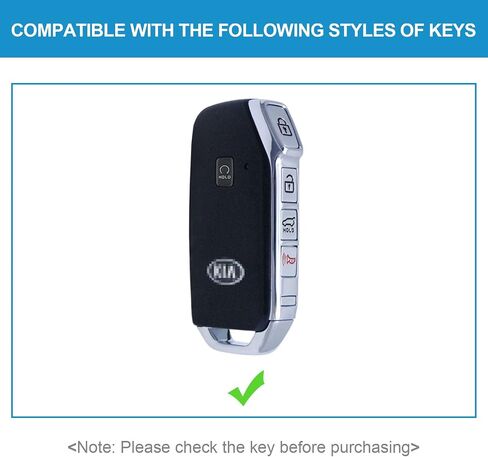 Key Fob Case Compatible with KIA CEED CERATO Forte NIRO SELTOS Sorento Soul SPORTAGE Telluride 5 Button Silicone Rubber Black in Kuwait