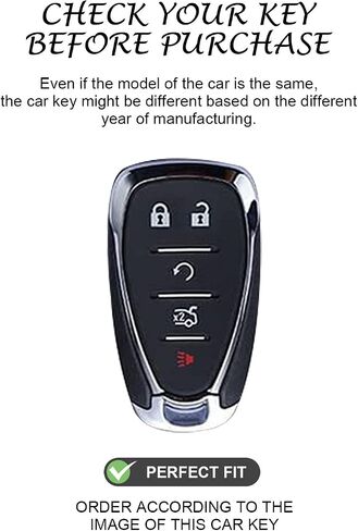 for Chevy Key Fob Cover Compatible with Chevrolet Equinox Malibu Camaro Traverse 5 Buttons, Soft TPU Keys Shells in Kuwait