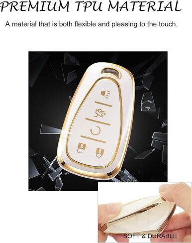 for Chevy Key Fob Cover Compatible with Chevrolet Equinox Malibu Camaro Traverse 5 Buttons, Soft TPU Keys Shells in Kuwait