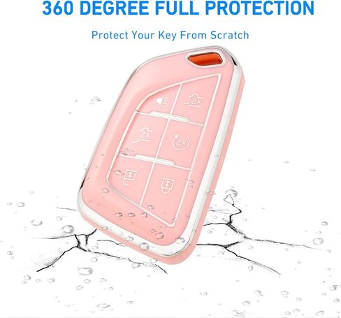 Key Fob Cover with Keychain for Cadillac 2020 2021 2022 ATS CT5 CT6 XT4 XT5 XTS Soft TPU Car Smart Keys Case in Kuwait