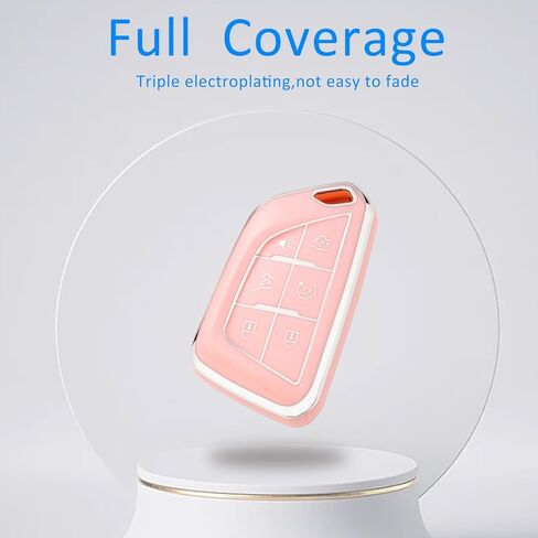 Key Fob Cover with Keychain for Cadillac 2020 2021 2022 ATS CT5 CT6 XT4 XT5 XTS Soft TPU Car Smart Keys Case in Kuwait