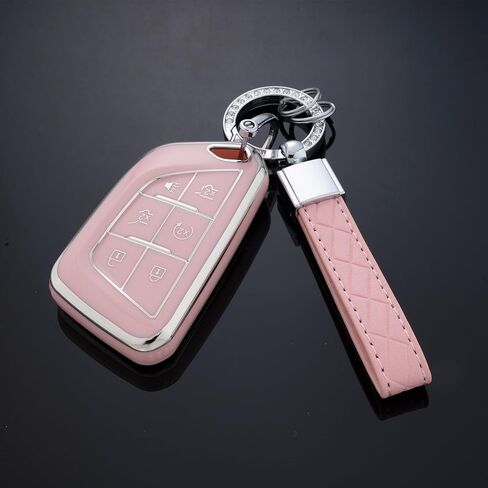 Key Fob Cover with Keychain for Cadillac 2020 2021 2022 ATS CT5 CT6 XT4 XT5 XTS Soft TPU Car Smart Keys Case in Kuwait