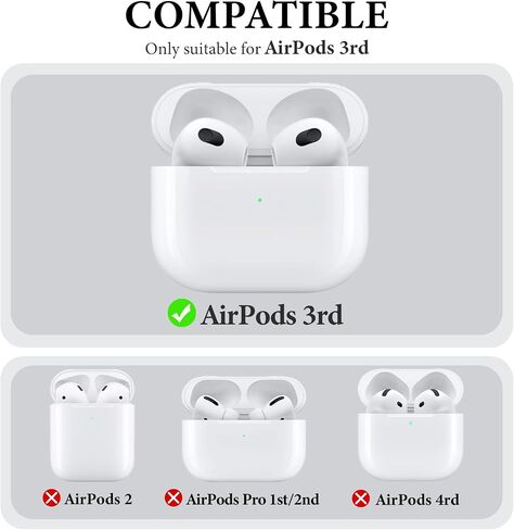 Geekria Wireless Earbuds Case Ultra Light Belt Clip Pocket Holder, Compatible with Airpods 3rd Generation True Wireless Earbuds, Charging Port Accessible (Clear) in Saudi Arabia