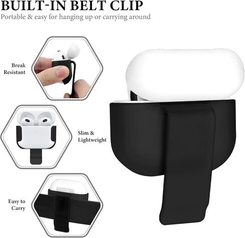 Geekria Wireless Earbuds Case Ultra Light Belt Clip Pocket Holder, Compatible with Airpods 3rd Generation True Wireless Earbuds, Charging Port Accessible (Clear) in Saudi Arabia
