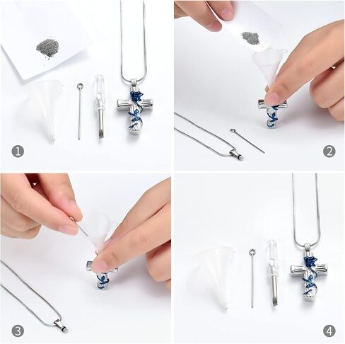 Minicremation Urn Necklace for Ashes Rose Flower Cross Cremation Jewelry Pendant for Human/Pet Funeral Keepsake Memorial Necklace in Saudi Arabia