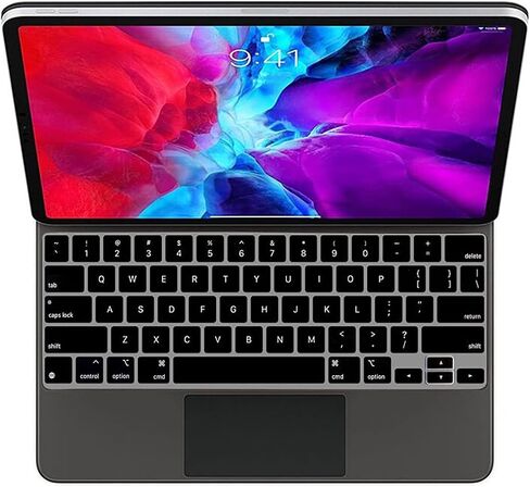 غطاء لوحة المفاتيح لجهاز Apple iPad Pro 13 بوصة M4 Chip A2925/A2926 (2024) مع لوحة مفاتيح سحرية، iPad Pro 13 بوصة، ملحقات حماية الجلد، كمبيوتر محمول بتصميم لوحة المفاتيح الأمريكية-TPU in Saudi Arabia