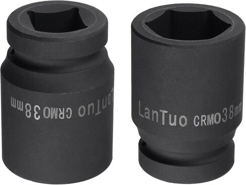 uxcell 1" Drive by 38mm 6-Point Impact Socket, CR-V 80mm Length, Standard Metric Sizes in Kuwait