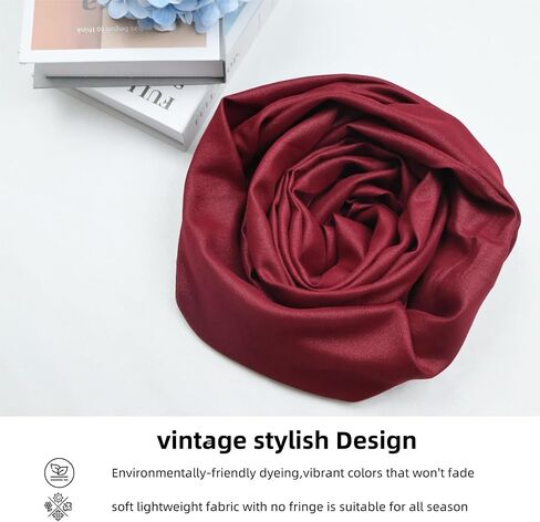 Luxurious Artificial Silk Scarf for Women | 100% Polyester Fashion Scarf | 69“X27.5" | Chic & Versatile Colors in Saudi Arabia