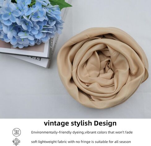 Luxurious Artificial Silk Scarf for Women | 100% Polyester Fashion Scarf | 69“X27.5" | Chic & Versatile Colors in Saudi Arabia