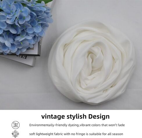 Luxurious Artificial Silk Scarf for Women | 100% Polyester Fashion Scarf | 69“X27.5" | Chic & Versatile Colors in Saudi Arabia