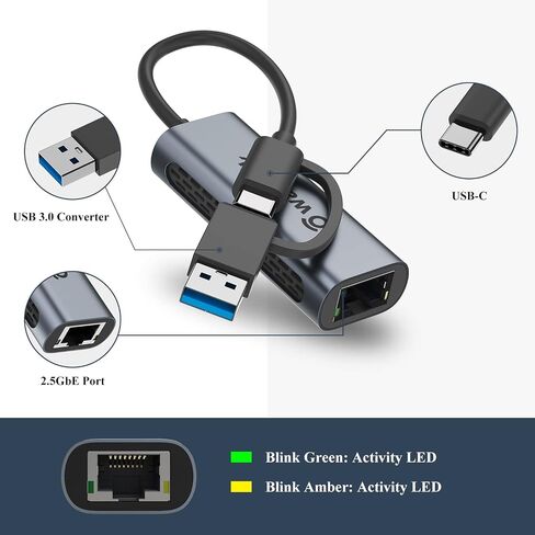 WAVLINK 5Gbps USB C to Ethernet Adapter, 5000Mbps USB-C to RJ45 Network Converter (Thunderbolt 4/3 Compatible), Aluminum Case for Windows, Mac OS, iPad OS and More, Realtek RTL8157 Chipse. in Saudi Arabia