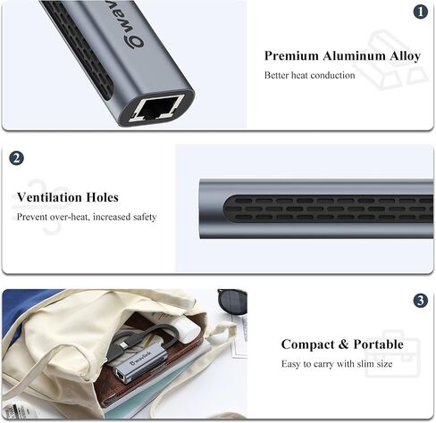 WAVLINK 5Gbps USB C to Ethernet Adapter, 5000Mbps USB-C to RJ45 Network Converter (Thunderbolt 4/3 Compatible), Aluminum Case for Windows, Mac OS, iPad OS and More, Realtek RTL8157 Chipse. in Saudi Arabia