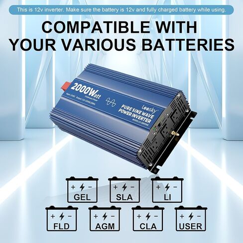 LEESKY 1/0 AWG Battery Cables 1/0 Gauge 6 Feet Pure Copper Battery Inverter Cables 3/8 Inch Terminals for Golf Cart, Battery, Power Inverter, Solar, Car, RV, Marine in Kuwait