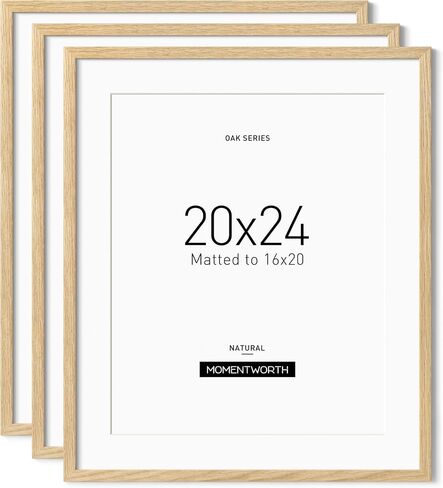 Minimalist 18x24 Frame, Solid Oak Wood 18x24 Poster Frame for Wall Mount - Wall Decor for Home, Office & Galley (2 Pack,Oak) in Saudi Arabia