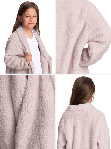 Mad Dog Sherpa Fleece Cardigans for Girls 5-12 Y, Cozy Kids Winter Fall Sweater Coats, Long Jacket for Home & Outdoor Wear in Kuwait
