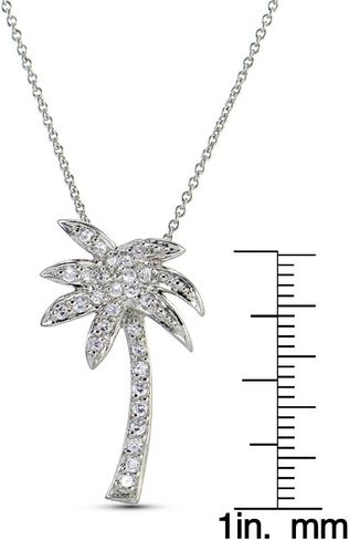 Lovve Cubic Zirconia Palm Tree Necklace with 18 inch chain, Available in Many Color Options in Saudi Arabia