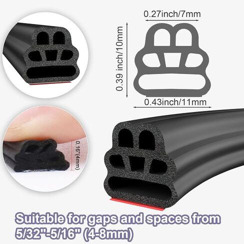 Automotive Weather Stripping Rubber Self-Adhesive - 70.5ft Car Door Seal Strip, Waterproof, Noise Reducing, Universal Fit for Cars, Trucks, RVs by Hzetuu in Saudi Arabia