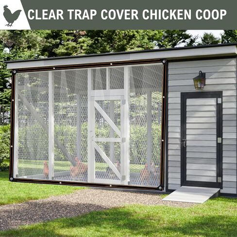 Clear Tarps Heavy Duty with Grommets, Clear Waterproof Plastic Tarp with 14 PCS Ball Bungee Cords Transparent PE Tarpaulin for Greenhouse Patio Chicken Coop (10ft×13ft) in Saudi Arabia