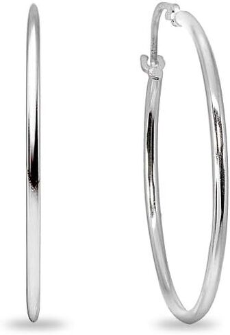 14K Gold 1.3mm Thin Lightweight Round-Tube Hoop Earrings for Women in Saudi Arabia