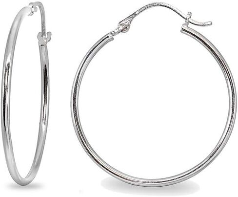 14K Gold 1.3mm Thin Lightweight Round-Tube Hoop Earrings for Women in Saudi Arabia