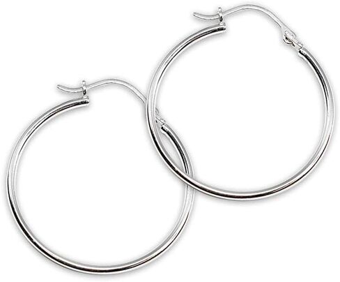 14K Gold 1.3mm Thin Lightweight Round-Tube Hoop Earrings for Women in Saudi Arabia