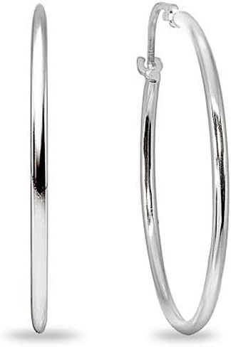14K Gold 1.3mm Thin Lightweight Round-Tube Hoop Earrings for Women in Saudi Arabia
