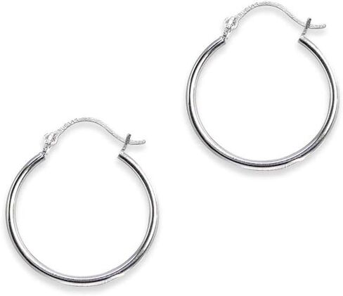 14K Gold 1.3mm Thin Lightweight Round-Tube Hoop Earrings for Women in Saudi Arabia