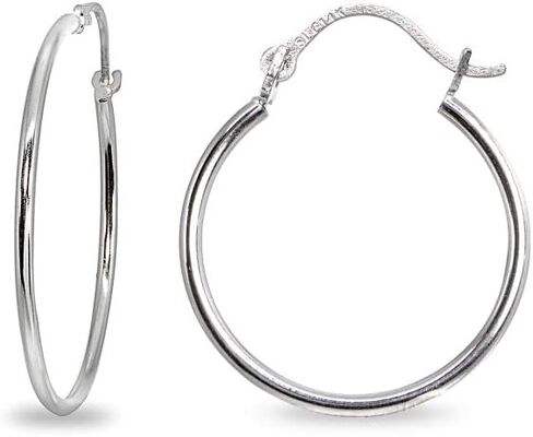 14K Gold 1.3mm Thin Lightweight Round-Tube Hoop Earrings for Women in Saudi Arabia