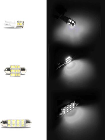 18 قطعة لمبة LED للسيارة، مجموعة مصابيح LED للسيارة، T10 31 مم 41 مم مجموعة مصابيح السيارة الداخلية (أبيض) in Kuwait