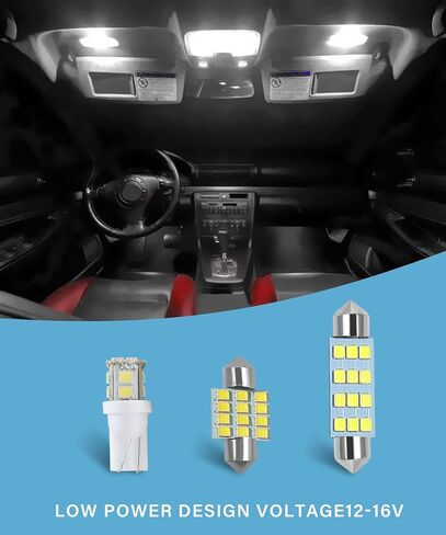 18PCS Car Led Bulb,Car Led Combination Set,T10 31mm 41mm Interior Lights Car Bulb Kit Set (white) in Saudi Arabia