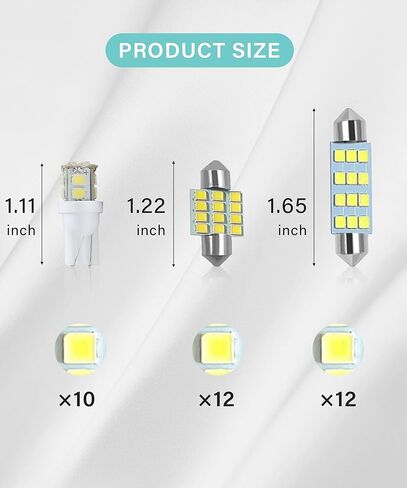 18 قطعة لمبة LED للسيارة، مجموعة مصابيح LED للسيارة، T10 31 مم 41 مم مجموعة مصابيح السيارة الداخلية (أبيض) in Kuwait