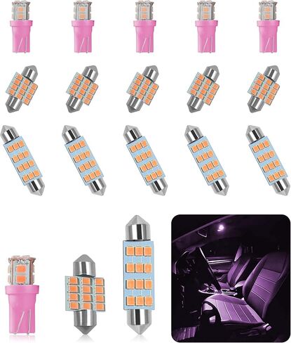 18PCS Car Led Bulb,Car Led Combination Set,T10 31mm 41mm Interior Lights Car Bulb Kit Set (white) in Saudi Arabia