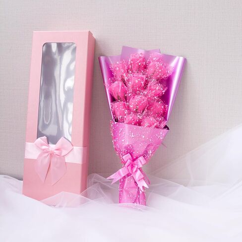 Abbie Home 11pcs Scented Forever Rose Bouquet with Gift Box- Birthday Mother's Day Graduation Wedding Appreciation Gift Anniversary Present (Blue) in Kuwait