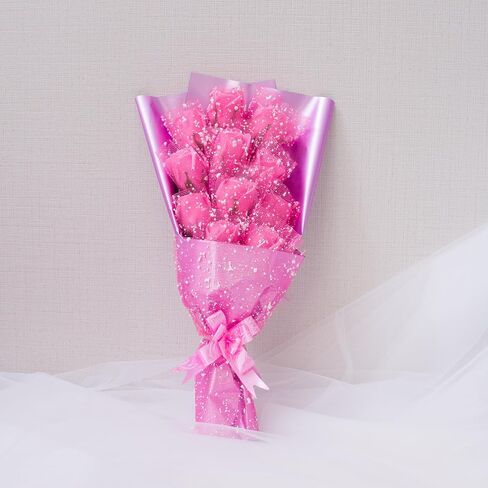 Abbie Home 11pcs Scented Forever Rose Bouquet with Gift Box- Birthday Mother's Day Graduation Wedding Appreciation Gift Anniversary Present (Blue) in Kuwait