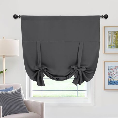 Deconovo Solid Rod Pocket Tie Up Shade Window Curtain, Star White, 46W x 63L in Saudi Arabia