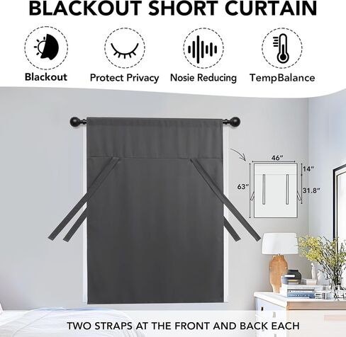Deconovo Solid Rod Pocket Tie Up Shade Window Curtain, Star White, 46W x 63L in Saudi Arabia
