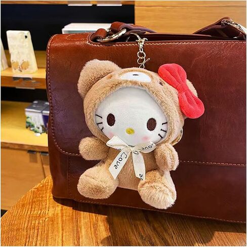 Cute Plush Keychain for Women, 5'' Cartoon Anime Key Chain Car Decorative Accessories Charm for Backpack Handbag in Saudi Arabia
