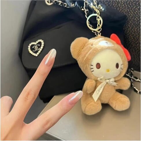 Cute Plush Keychain for Women, 5'' Cartoon Anime Key Chain Car Decorative Accessories Charm for Backpack Handbag in Saudi Arabia