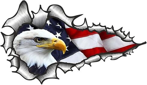 4 Pack American Bald Eagle Car Decal Sticker, 7.48X4.33 Inch Patriotic Eagle Truck Decal Waterproof Bumper Sticker for Car Truck Trailer SUV Van Outdoor Window Wall Laptop Tablet Glass (Number 2) in Saudi Arabia