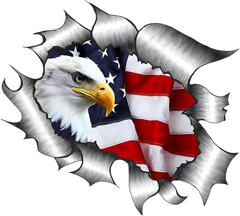 4 Pack American Bald Eagle Car Decal Sticker, 7.48X4.33 Inch Patriotic Eagle Truck Decal Waterproof Bumper Sticker for Car Truck Trailer SUV Van Outdoor Window Wall Laptop Tablet Glass (Number 2) in Saudi Arabia