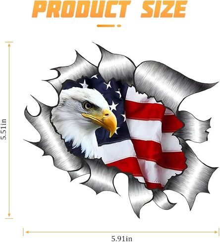 4 Pack American Bald Eagle Car Decal Sticker, 7.48X4.33 Inch Patriotic Eagle Truck Decal Waterproof Bumper Sticker for Car Truck Trailer SUV Van Outdoor Window Wall Laptop Tablet Glass (Number 2) in Saudi Arabia