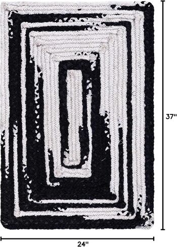 سجادة عداء سوداء عصرية من مجموعة Loom مضفرة فريدة من نوعها (2 '6 × 6' 0) in Kuwait