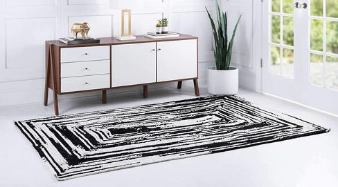 سجادة عداء سوداء عصرية من مجموعة Loom مضفرة فريدة من نوعها (2 '6 × 6' 0) in Kuwait