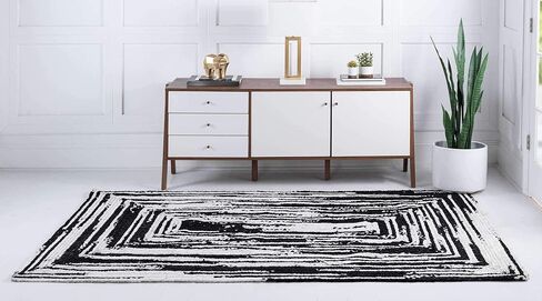 سجادة عداء سوداء عصرية من مجموعة Loom مضفرة فريدة من نوعها (2 '6 × 6' 0) in Kuwait