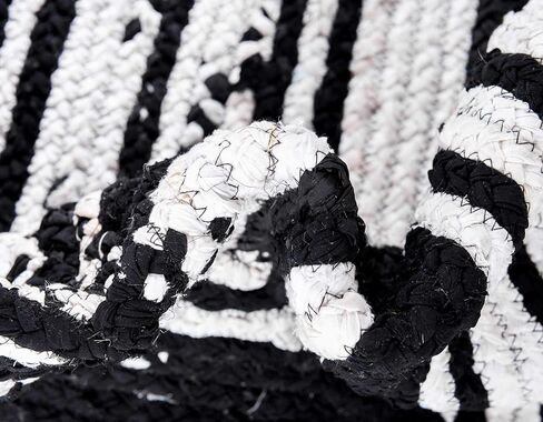 سجادة عداء سوداء عصرية من مجموعة Loom مضفرة فريدة من نوعها (2 '6 × 6' 0) in Kuwait