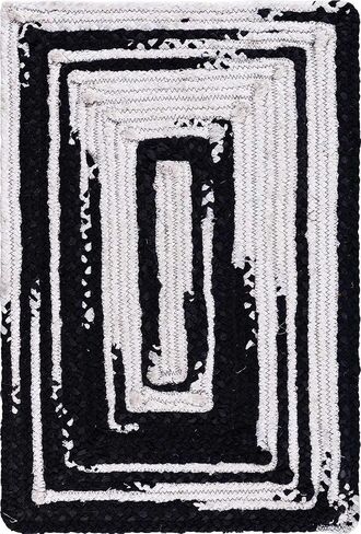 سجادة عداء سوداء عصرية من مجموعة Loom مضفرة فريدة من نوعها (2 '6 × 6' 0) in Kuwait