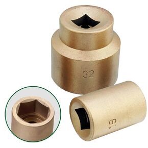 CS Unitec | Non-Sparking 6-Point Socket | 1/2 in. Drive | 13/16 in. Socket | TUV Certified | Aluminum Bronze | Non-Magnetic | Corrosion Resistant | EX1503B-080UA